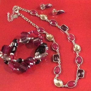 Black and Burgundy WHBM Jewelry Set